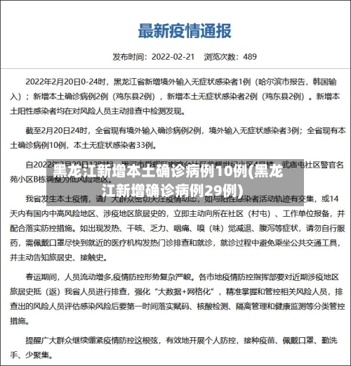 黑龙江新增本土确诊病例10例(黑龙江新增确诊病例29例)-第1张图片