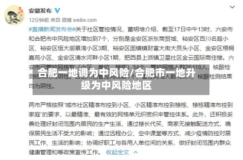 合肥一地调为中风险/合肥市一地升级为中风险地区-第3张图片