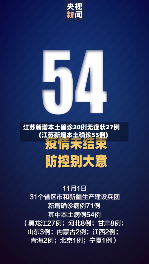 江苏新增本土确诊20例无症状27例(江苏新增本土确诊55例)-第1张图片