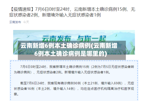 云南新增6例本土确诊病例(云南新增6例本土确诊病例是哪里的)-第1张图片