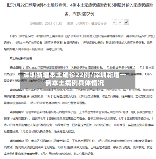 深圳新增本土确诊22例/深圳新增一例本土病例具体情况-第2张图片